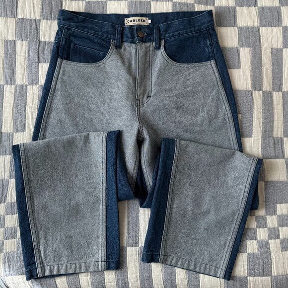 New Without Tags! CARLEEN Wraparound Two-Toned Relaxed Jeans, Size 8 - Picture 3 of 9
